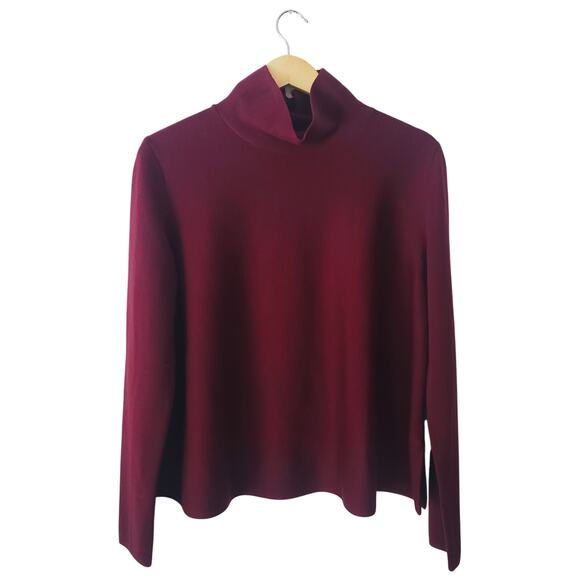 COS 100% Wool Funnel Neck A-Line Sweater Red Size Small - Picture 1 of 8